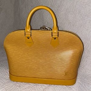 Authentic Yellow Louis Vuitton Alma purse